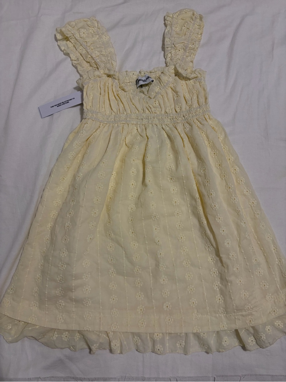 Princess Polly Smocked Lace Strap Yellow Dress Size 0